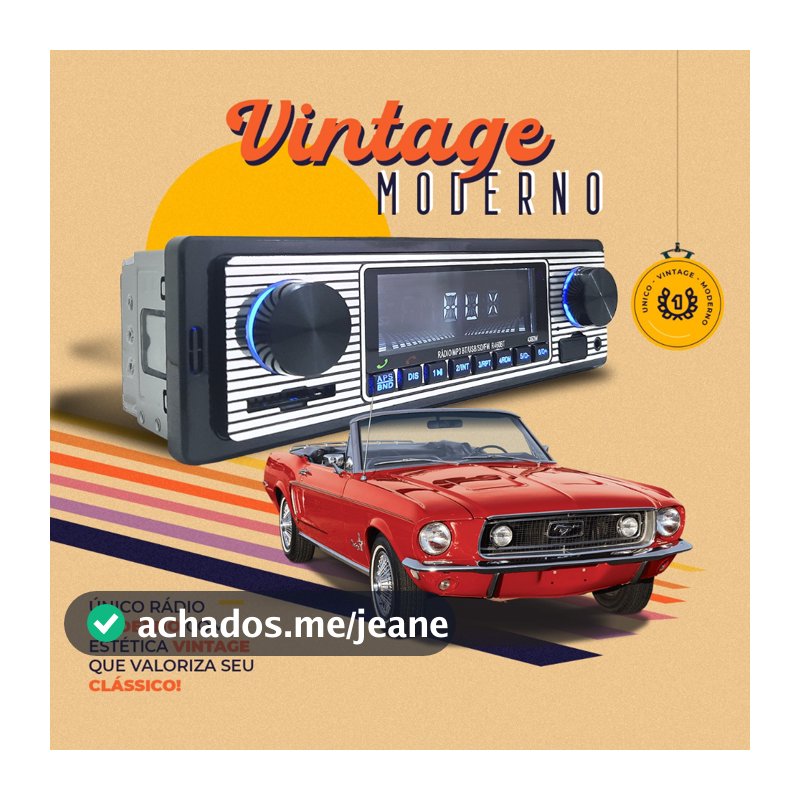 Rádio Automotivo Vintage Retro Carro Fusca Bluetooth  Fm Usb Carros Antigos