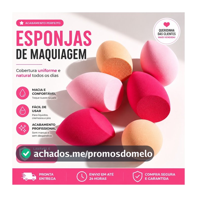 Esponjas de Maquiagem sem Látex | Ideal para Base, Corretivo e Contorno | Acabamento Natural