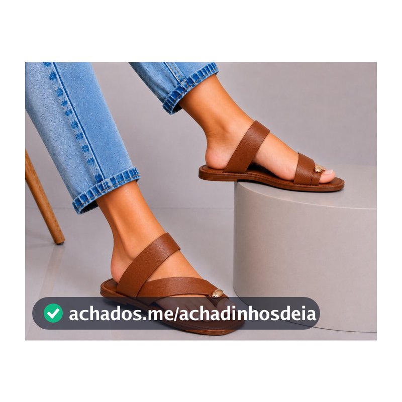 Sandália rasteira feminina Anel Dedo Flat Leve confortável rasteirinha feminina metal dedo