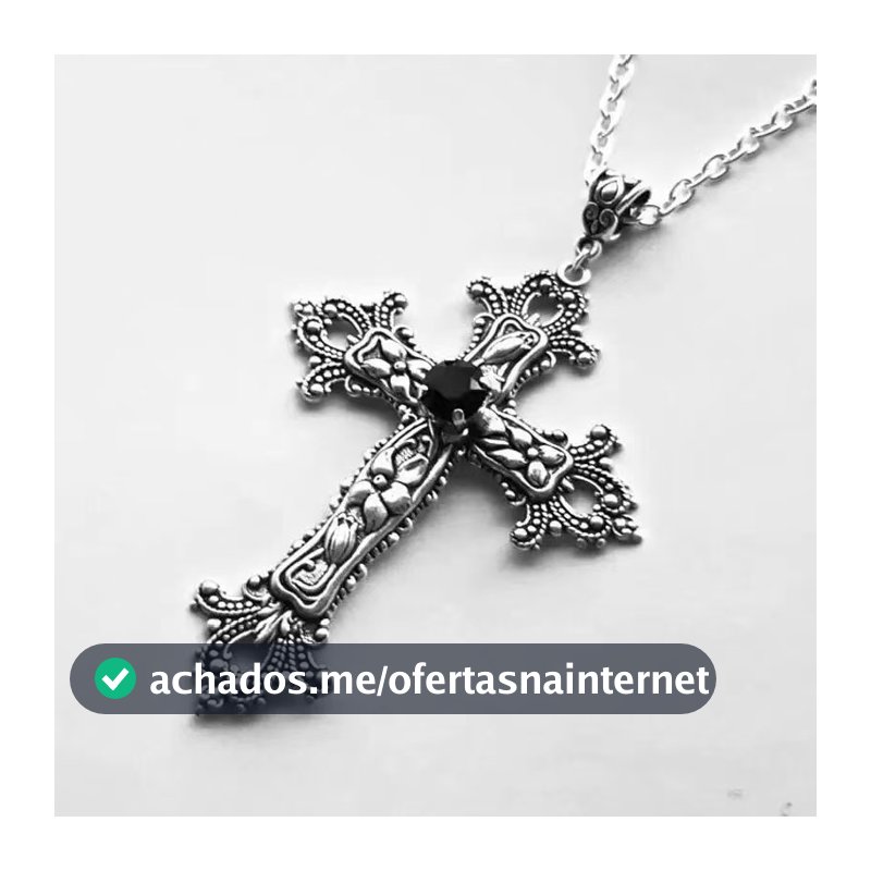Colar Com Pingente De Cruz Estilo Y2k Escuro Gótico – Design Moderno De Detalhes Intricos