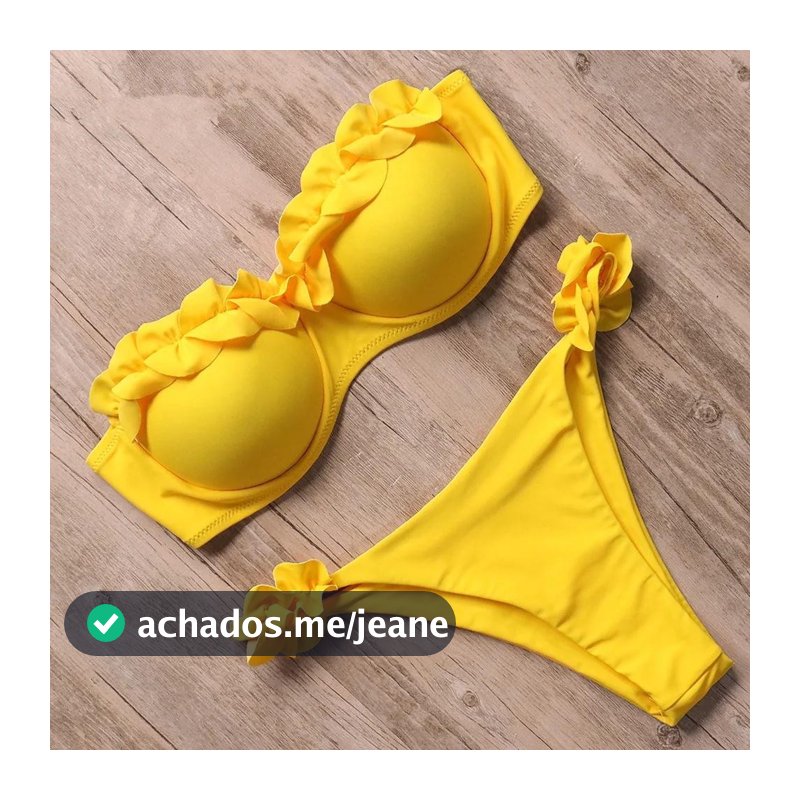 Novo Conjunto de Biquíni Feminino de Fato de Banho Ruffled