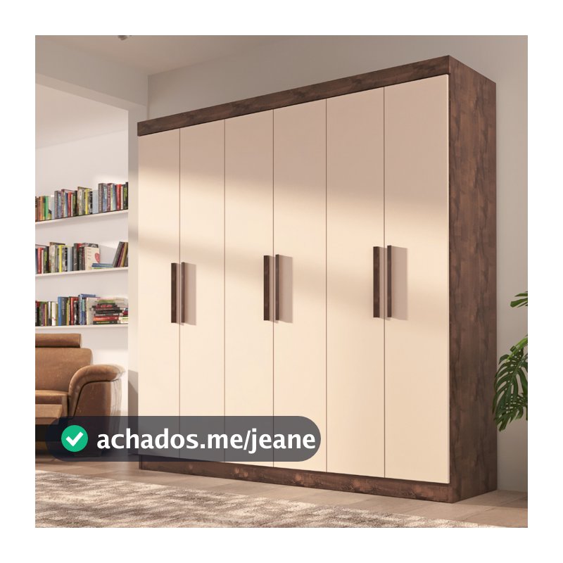 Guarda Roupa Casal Lisboa 6 Portas 2 Gavetas