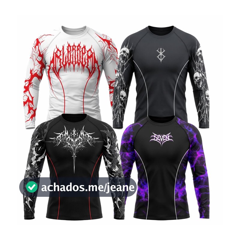 Camiseta  Rashguard personalizada unissex jiujitsu manga longa compressão Segunda Pele