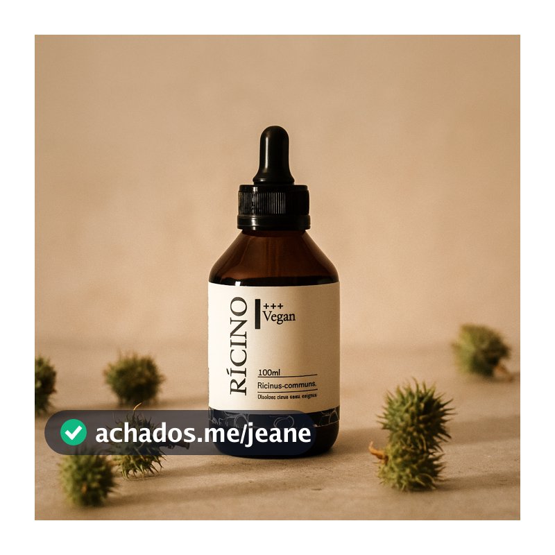 Óleo Vegetal de Rícino 100% Natural e Puro | Crescimento Capilar e Cílios, Anti Rugas, Acne e Caspa