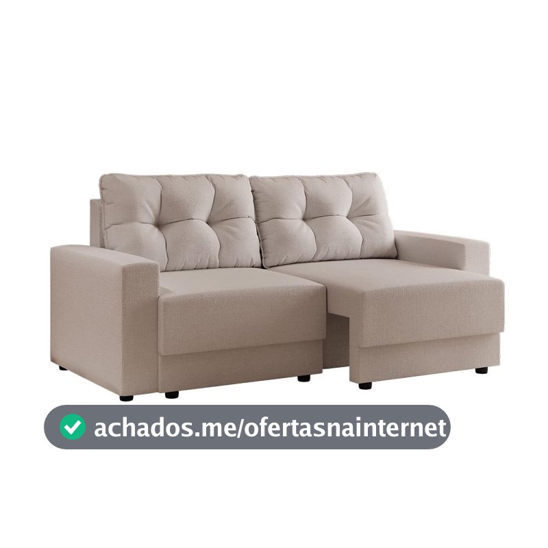 Sofá 3 Lugares Retrátil Lubeck Linho Cru