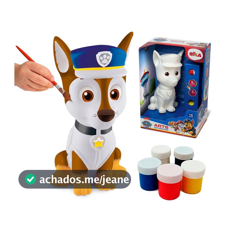 Boneco Chase Patrulha Canina Para Colorir Com Tintas Guache Pintura Paw Patrol