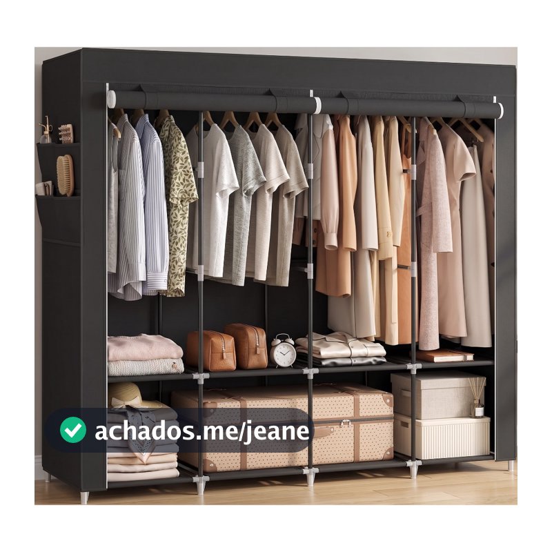 Guarda Roupa Dobrável Organizador De Roupas Portátil Multiuso Armário Organizador 4 Divisórias
