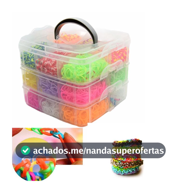 Kit Fabrica Maleta 3000 Elásticos Pulseiras Presente Cabelos  Fino