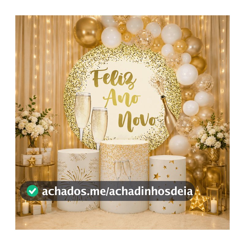 Trio Capas Cilindros + Painel Tema Ano Novo Veste Fácil