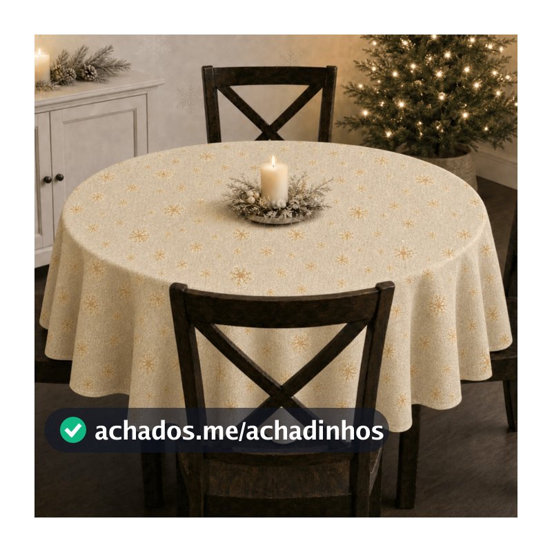 Toalha Natal Redonda 1,40x1,40 - Estampa Moderna e Exclusiva
