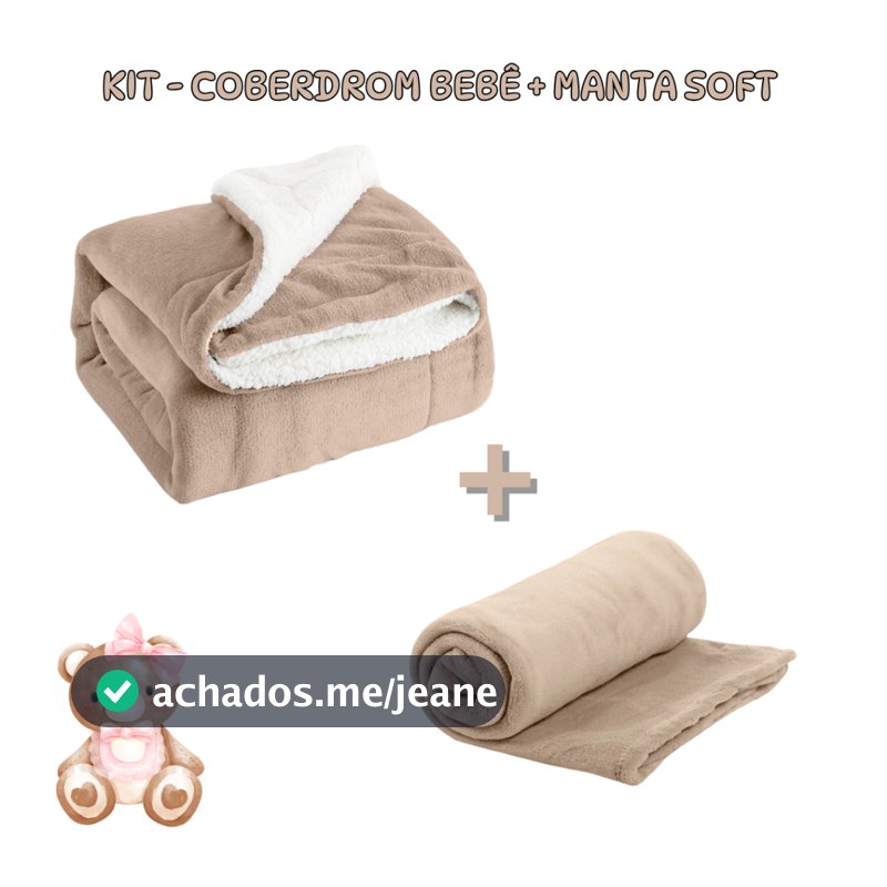 Kit 2 itens bebe - Manta sherpa bebe + Manta Soft Bebe Muitas opcoes Promo