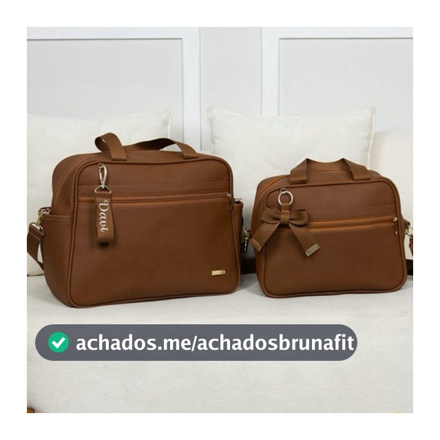 Kit de Bolsa e Frasqueira Maternidade Ravi Com 1 Chaveiro personalizado