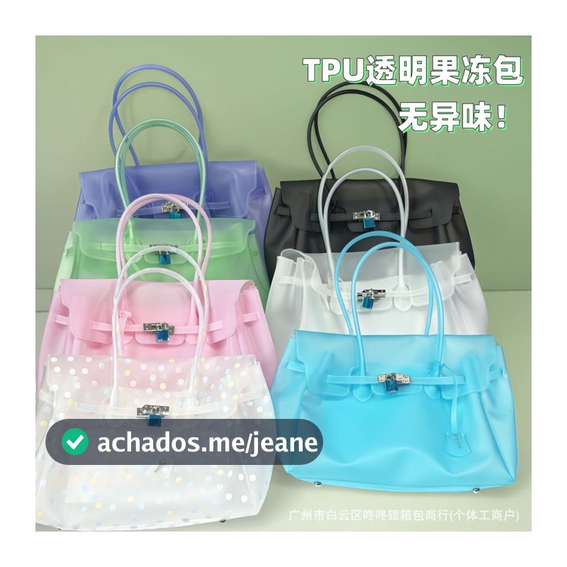 JellyFirkin Jelly Bag TPU Transparente Jelly Polka Dot Bolsa de Ombro  Mesmo Estilo Sacola