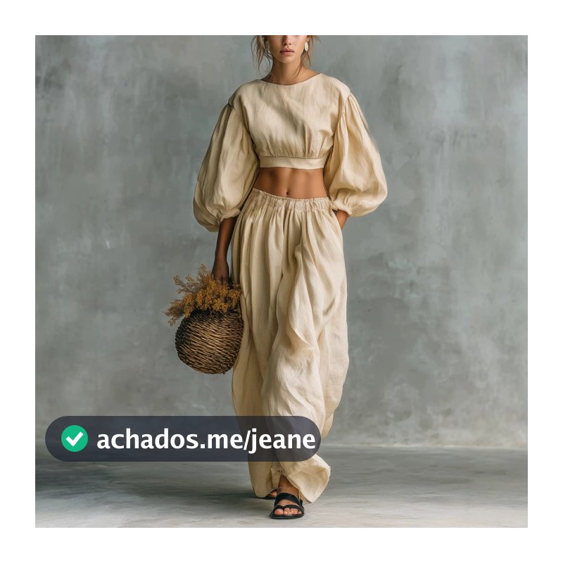 2026 europeu americano novo estilo em torno do pescoço manga Puff bolso calças Casual moda feminina terno leve respiráve