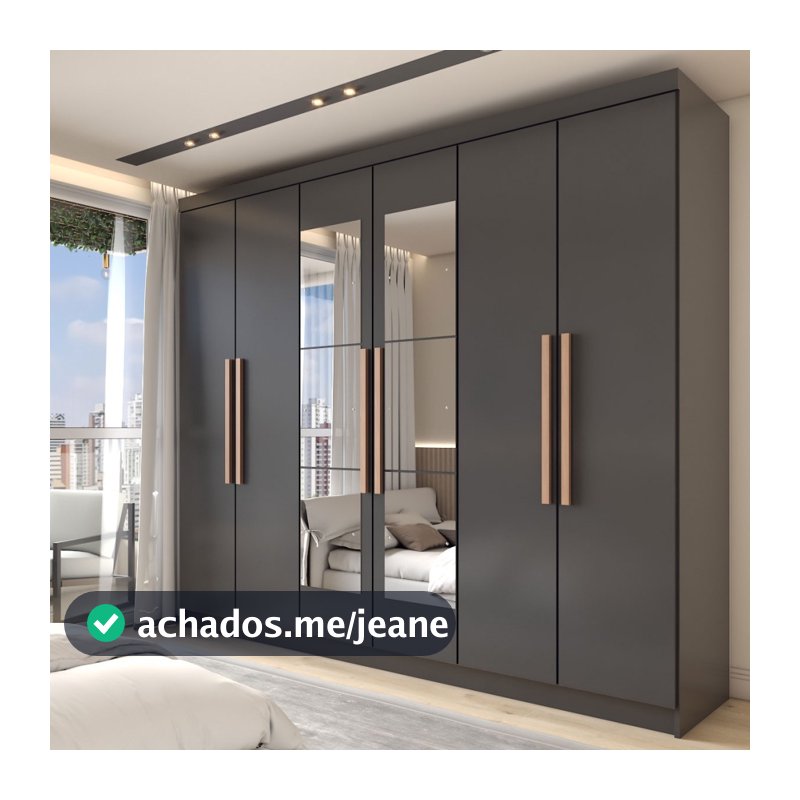 Guarda-Roupa Casal Odisseia 6 Portas 2 Gavetas com Espelho