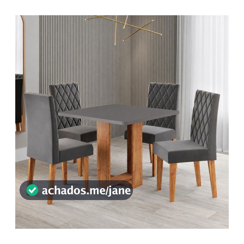 Mesa de Jantar 4 Lugares Magiore - Viero Móveis