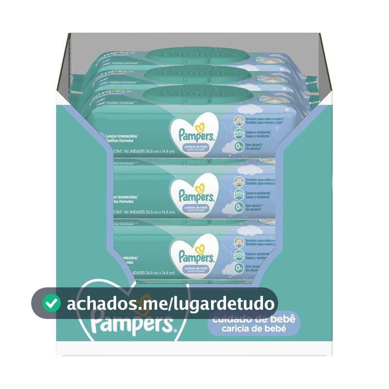 Lenços Umedecidos Pampers Carícia de Bebê com 576 unidades