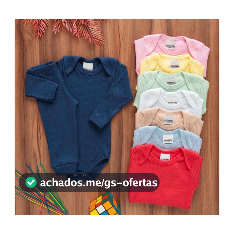 Kit 6 Peças Bebê Pagão Canelado Longo 100% Algodão 3 Body 3 Calças
