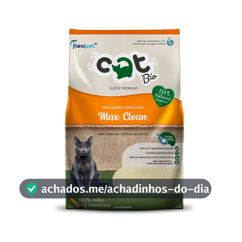 Areia Catbio Biodegradável 4 Kg - Max Clean - Grãos Finos