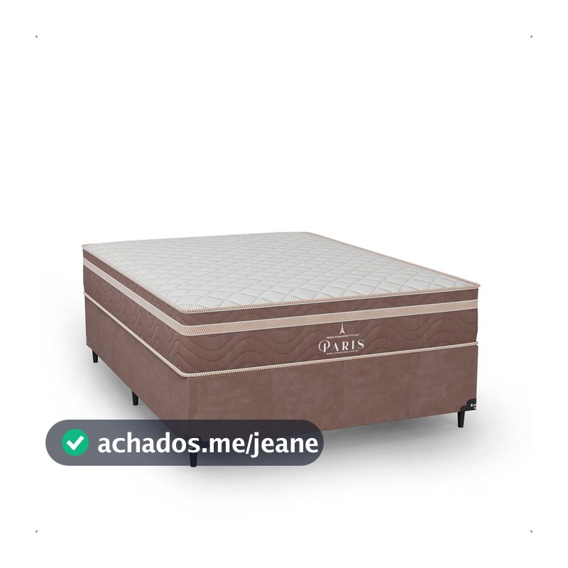 Cama Box Viúva + Colchão Paris Molas Ensacadas - Suede Marrom - e-Shop Casa
