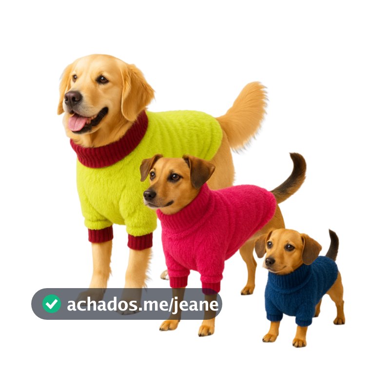 Roupa Cachorro Pet Inverno Tecido Grosso Soft Quentinho Porte Pequeno, Porte Medio e Porte Grande