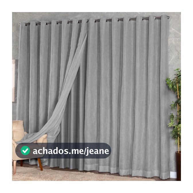 Cortina Voil Gaze De Linho 3,00 x 2,20/2,30/2,40/2,50/2,60/2,70/2,80 C/forro Blackout Grosso Original