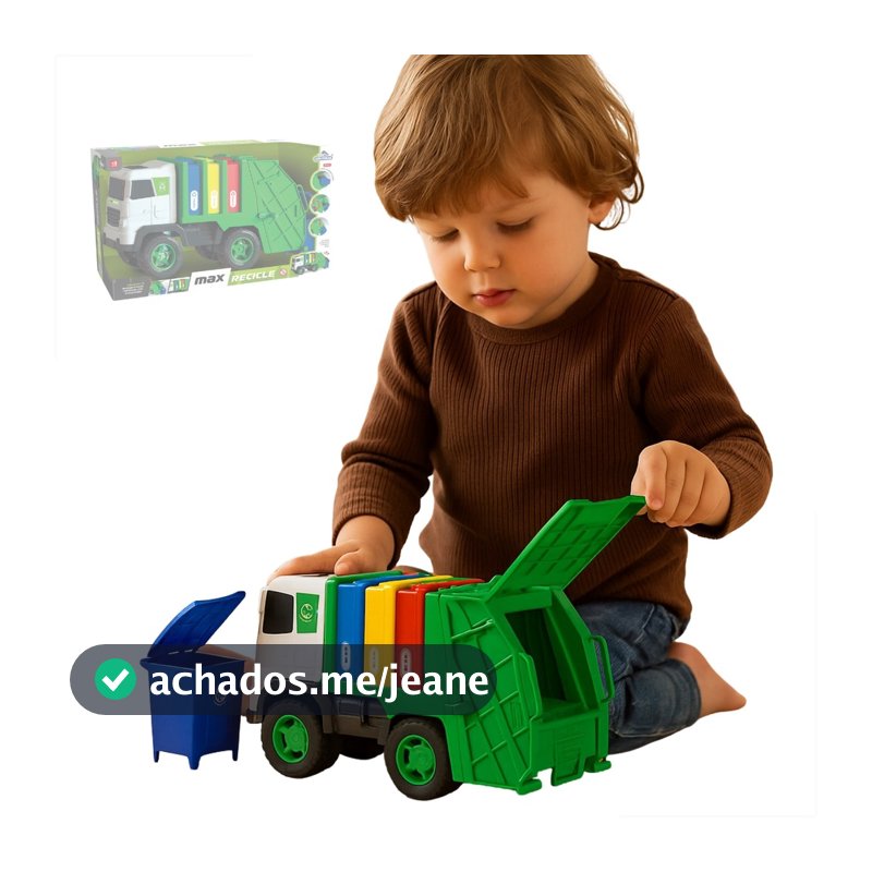 Brinquedo Infantil Caminhao de Lixo Reciclagem Grande Max Articulado Presente Criança Menino Menina Envio Imediato