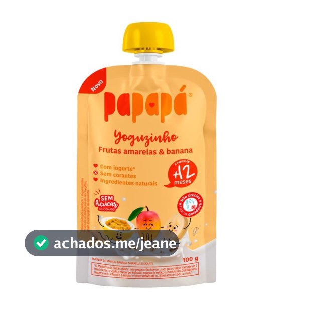 O Yoguzinho Papapá de Frutas Amarelas e Banana 100g