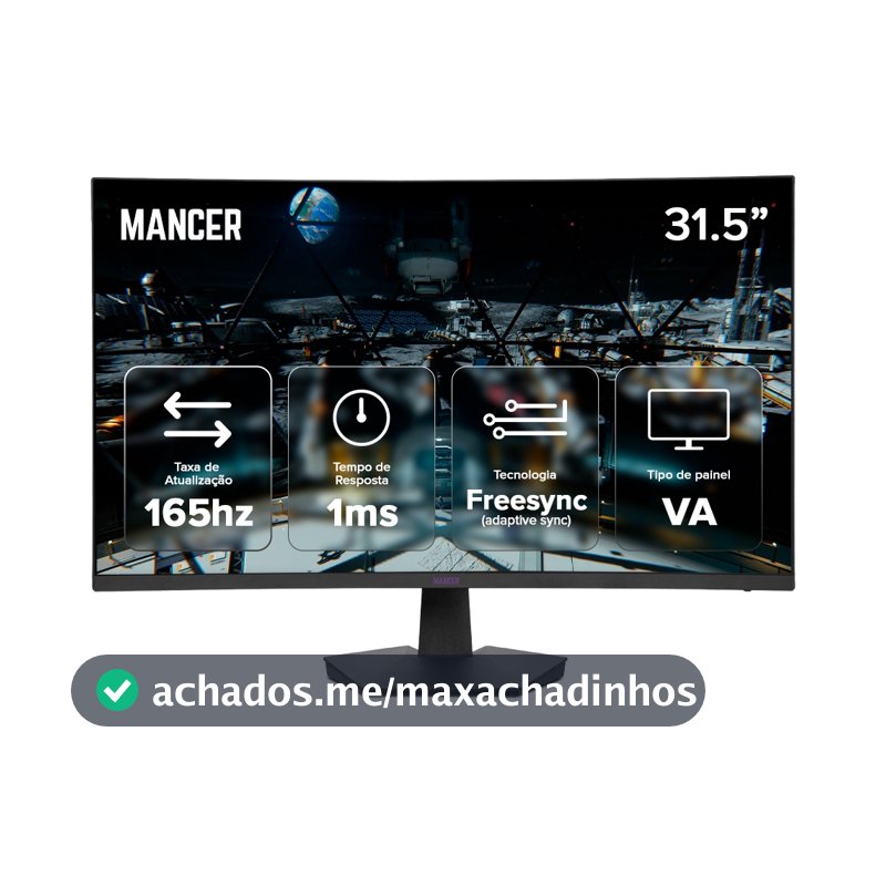 Monitor Gamer Mancer Valak UZ3, 31.5 Pol, VA, Curvo, FHD, 1ms, 165Hz, HDMI/DP, MCR-VLKUZ3-BL01