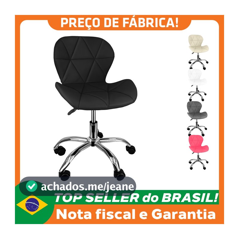 Cadeira Slim Office Estofada Base Giratória Cromada