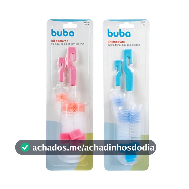 BUBA KIT ESCOVAS PARA MAMADEIRAS COM ESPONJA