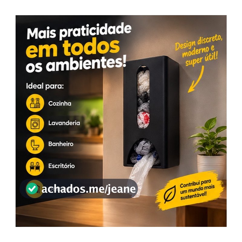 Dispenser Organiza Sacolas Puxa Sacos Lixo Parede E Cozinha