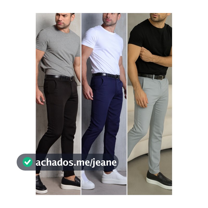 Kit 3 Calças Alfaiataria Masculina Calça Social Slim Premium Bolso Faca com Elástico Ajuste