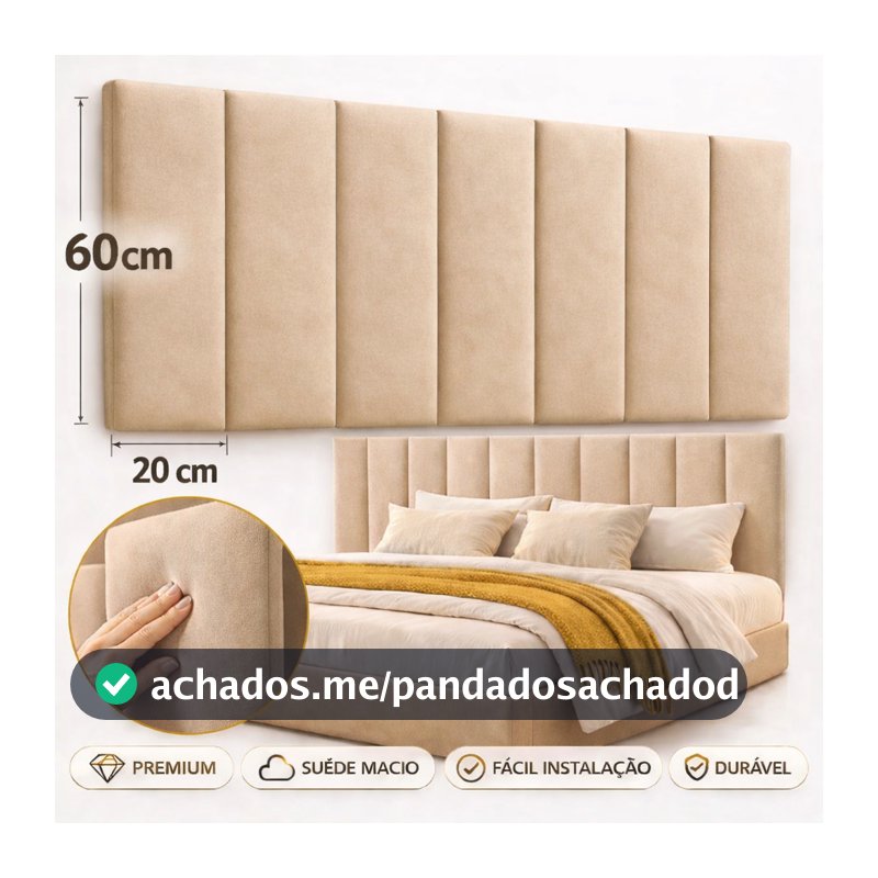 Cabeceiras de Cama Casal King Premium 60x20cm Decorativas | Opções para Solteiro Casal Queen King