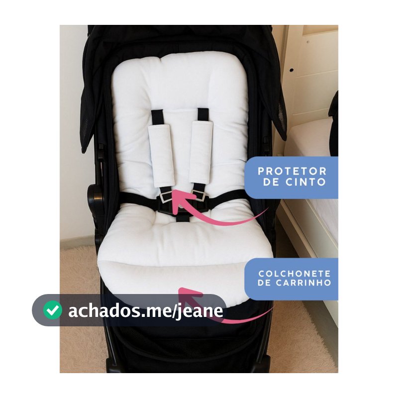 Colchonete de Carrinho + Protetor de cinto DUPLA FACE MODELO UNIVERSAL