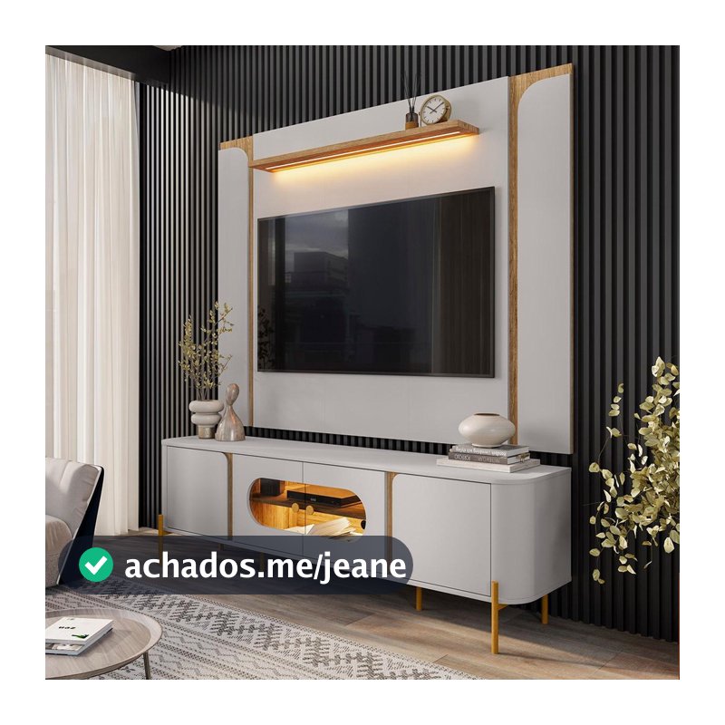 Conjunto de Painel Maresias com Rack Juquehy Para TV até 75"