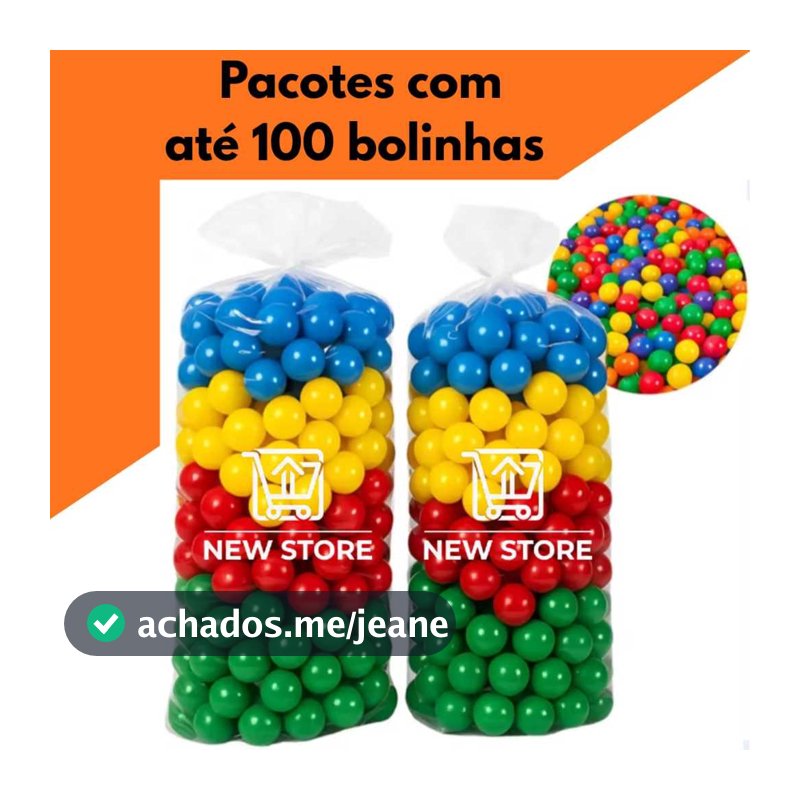 Bolinhas para Piscina até 100 Unidades Coloridas 76mm alta Qualidade Não Amassa Envio rápido