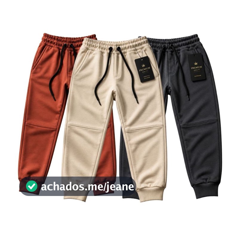 Calça Moletom Jogger Unissex Meninos/Meninas Juvenil Infantil Inverno