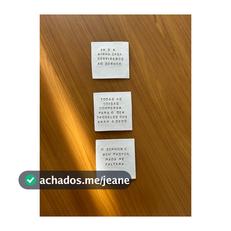 kit 3 placas decorativas de cerâmica fria com frases personalizadas