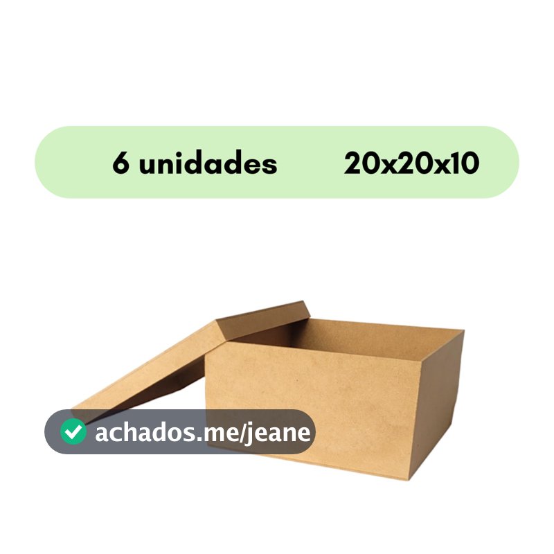 Caixa Mdf Cru Com Tampa 20x20x10 Convite Padrinhos - 6 unidades