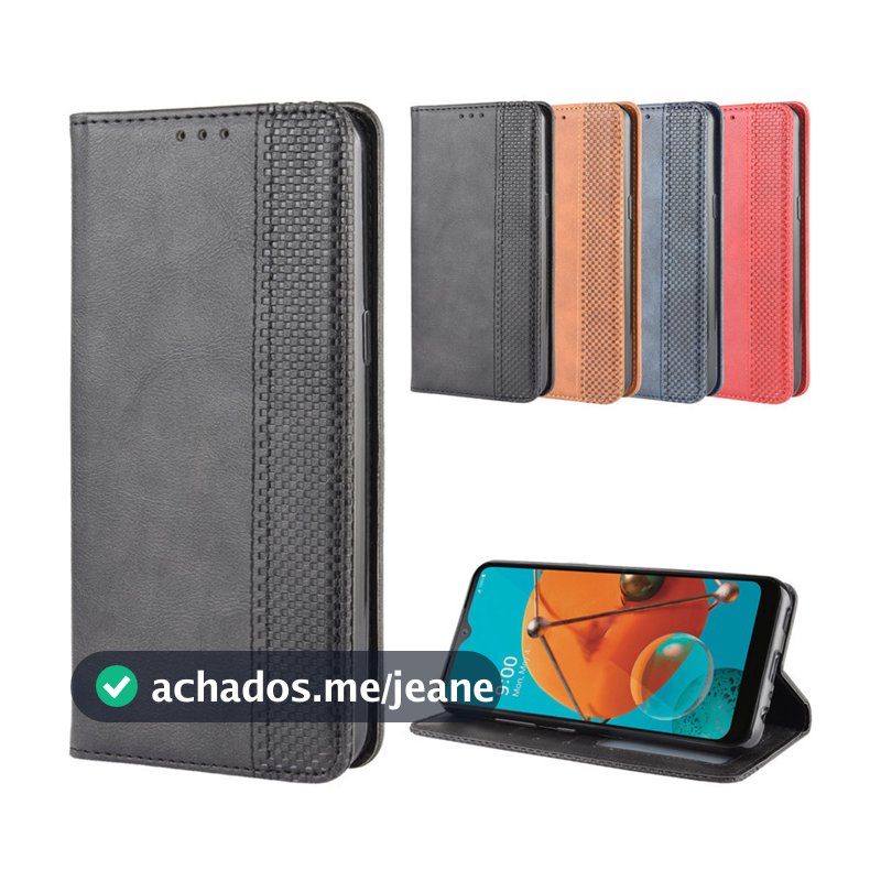 LG K51 Capa de couro para celular Q51 Capa magnética para celular Capa protetora LG Q51 Capa carteira para cartão K51 Lo