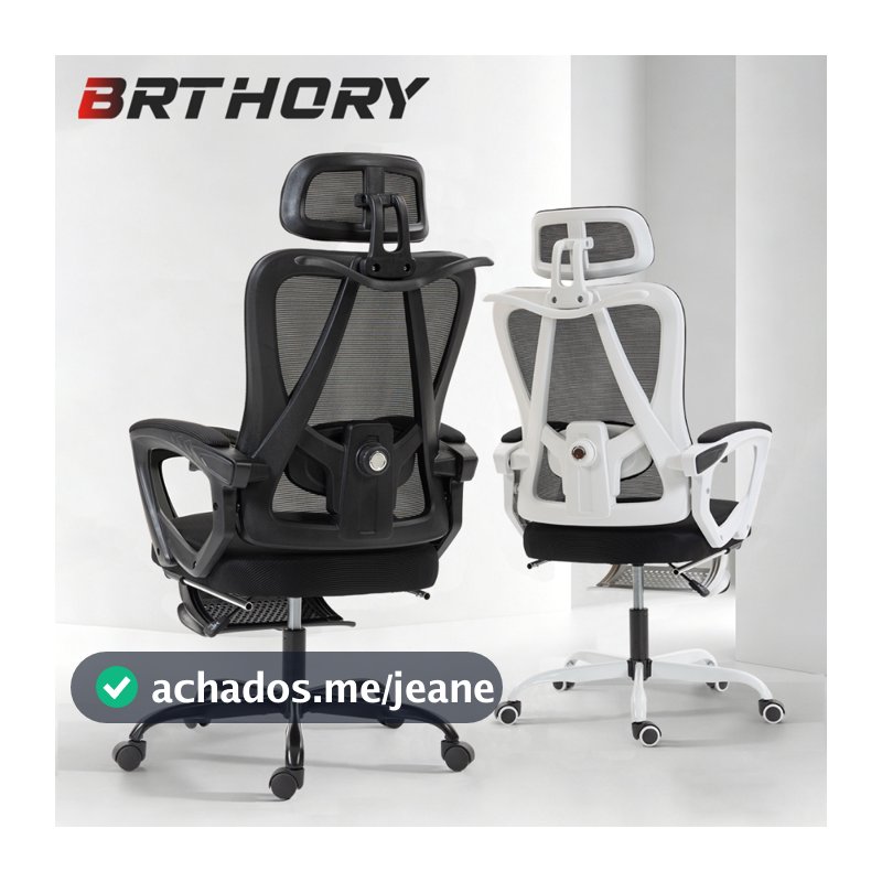 Cadeira Ergonômica Malha Respirável Reclinável com Apoio Lombar e Descanso de Pés