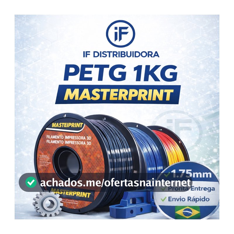 Filamento PETG 1Kg 1.75mm MasterPrint Premium Alta Resistência p/ Impressora 3D – Várias Cores