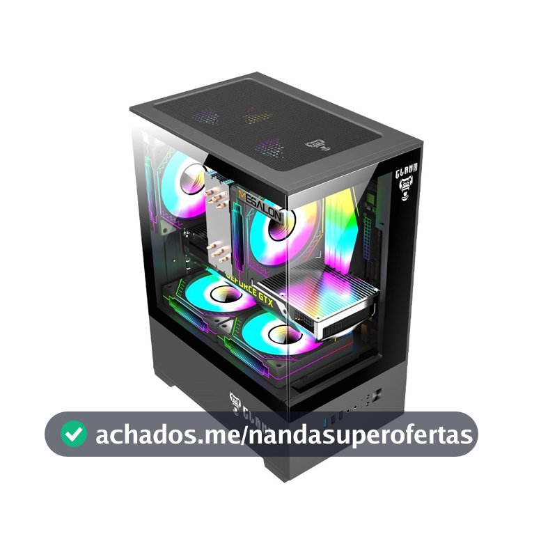 Gabinete Gamer Preto Para Placa Mãe Micro ITX / ATX Mid Tower