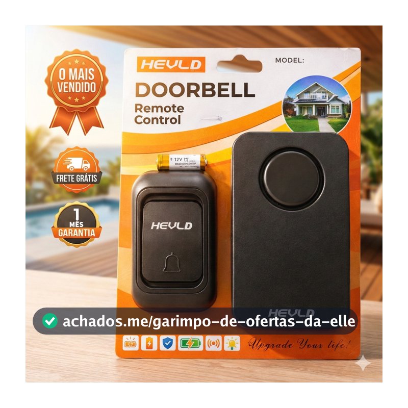 Campainha Sem Fio Longo Alcance Bivolt Forte com 32 Toques para Casa e Comércio