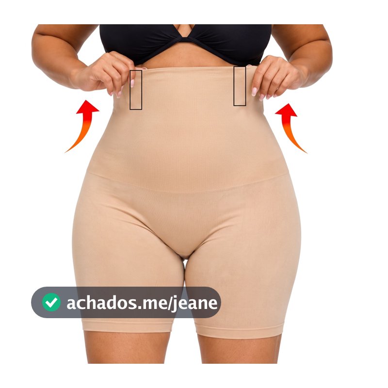 SHORT CINTA MODELADOR ORIGINAL 4 Barbatanas Alta Compressão Não Enrola Empina Bumbum Plus Size