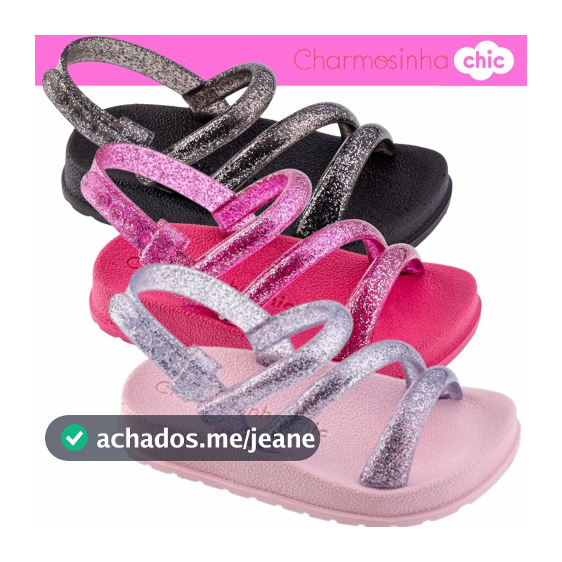 Sandalia Infantil Feminina Tira Z Glitter Charmosinha Fofa Menina Baby