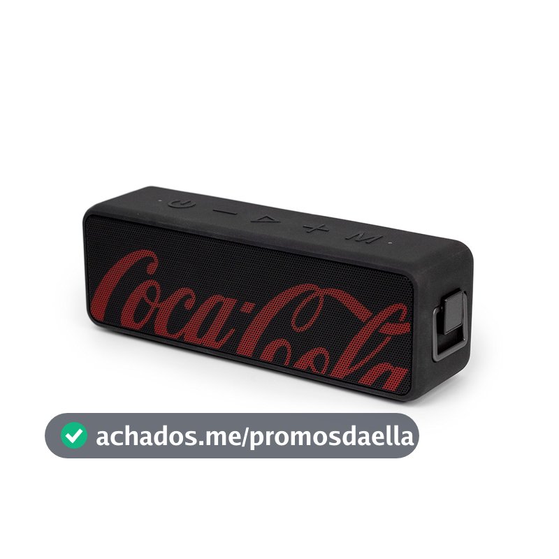Caixa de Som com Baixos Acentuados, resistente a água - Preta | Sound Box Coca-Cola