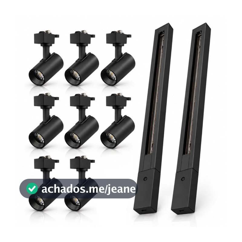 Kit Trilho Direcional 1m/2m + 3/6/8 Spot Led Evo 5w/7w/20w 3000K/6500K 350lm Branco ou Preto Avant