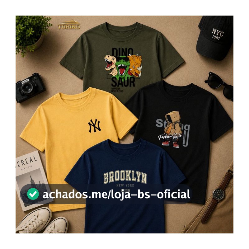 Kit 4 Camisetas Roupa Infantil Menino 100% Algodão Juvenil